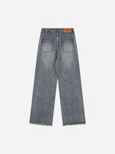 Jeans mit Schmetterlings-Stickerei